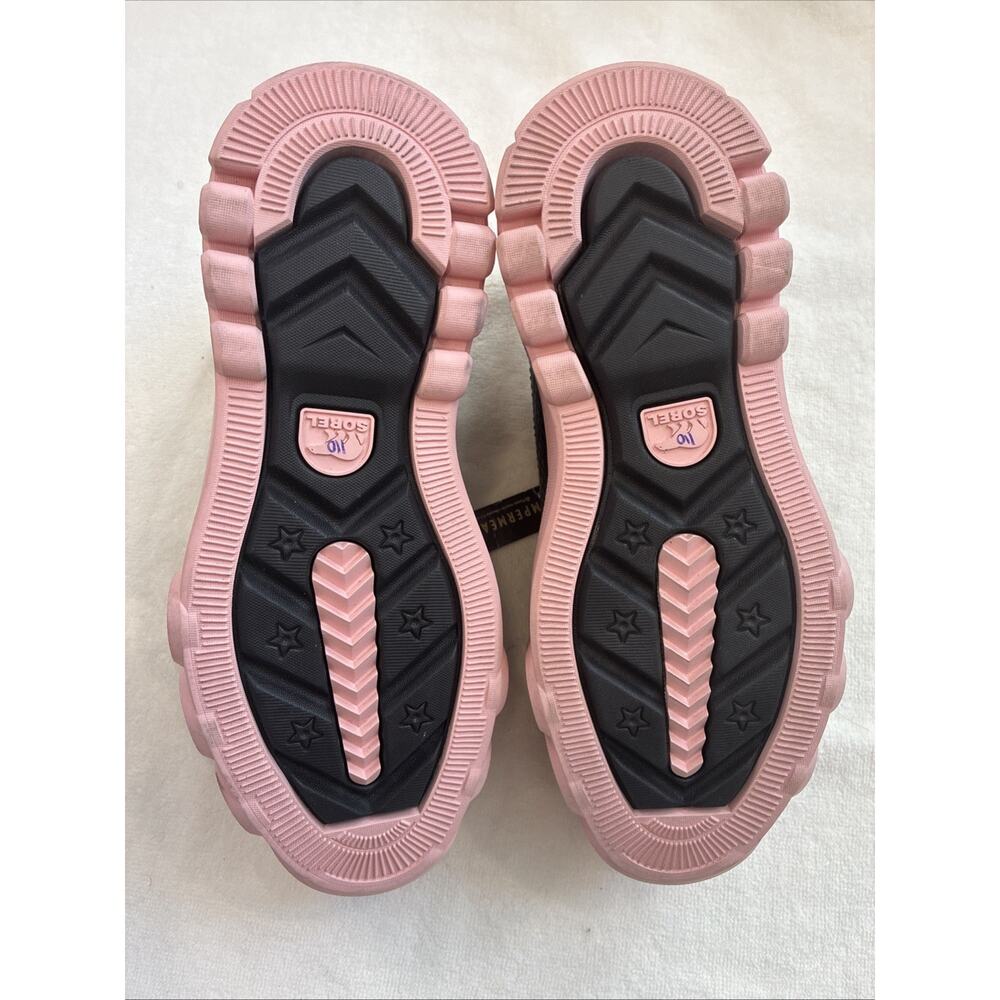 Sorel Caribou X Womens Waterproof Leather Platform Shoes Sneaker Black Pink Sz 5 - Picture 6 of 7